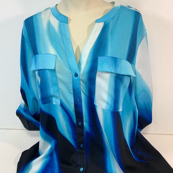Calvin Klein Tops - Calvin Klein Blue Ombre Blouse